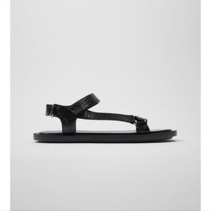 Black low heeled Zara sandals